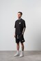 Men's Route 07 Arma Detailed Regular Fit T-Shirt Shorts Set Black - 2