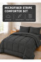 Stripe Comforter Set- Ultra Soft Brushed Microfiber Fabric, Soft Siliconized Fiber Filling - 5