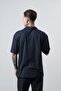 Men's Senor Written Polo Collar Regular Fit T-Shirt Navy Blue - 6