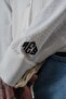 Men's Embroidery Detailed Long Sleeve Aerobin Oversized Shirt White - 5