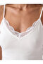 Regular Fit Threaded Strap V-Neck Lace Detailed Undershirt - 4