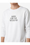 Three Threaded Ribbed Regular Fit Printed Crew Neck Long Sleeve Sweatshirt - 4