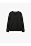 Three Threaded Ribbed Regular Fit Printed Crew Neck Long Sleeve Sweatshirt - 5