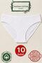 Women's 10-Pack White Heart Bikini Briefs 100% Cotton Briefs Made in TURKEY - 5
