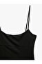 Slim Fit Corset Detailed Strappy Viscose Crop Top - 8