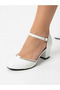 Girls' White Patent Leather Comfortable Square-Heeled Stylish Dressy Shoes - 5