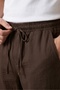 Men's Baggy Loose Fit Brown Linen Trousers Lightweight and Comfortable - 4
