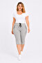 Women's Gray Large Size Side Pocket Tracksuit Capri 65n35869 - 5