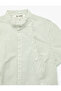 Regular Fit Cotton Asymmetrical Buttoned Poplin Short Sleeve Court Collar Checkered Shirt - 8