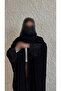 عباية الثراء – عباية كريب ملكي سوداء واسعة بتطريز فاخر على الأكمام | Luxury Crepe Black Abaya - 2