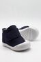Velcro Hat Sole Leather Baby Boots Navy Blue - 4