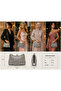 Platinum Color Laser Fabric Wavy Glitter Black Evening Dress Clutch Chain Strap Handheld Wedding Engagement Evening Bag