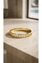 Steel Bracelet Gold Color Greek Motif Zircon Stone Women's Bracelet Stylish Design - 6