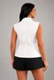 Women's White Gold Buttoned Double-Breasted Vest Blouse - 3