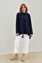 Nilda İnce Sweatshirt Navy Blue - 2