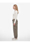 Comfortable Fit, Lace-Up Waist, Buttoned, Cargo Pocket, Gabardine Cotton Balloon Trousers - 2