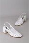 Seç 2625 Genuine Leather Heelled Women's Shoes (Heel Height: 6 cm) White - 6