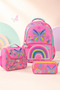 Bubbles 4390 Butterfly Rainbow Patterned 3-Piece Primary School Bag Lunch Pencil Case Set