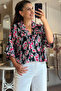 Black Floral Woven Shirt