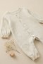 Baby 100% Cotton Muslin Lace Ruffle Detailed Snap Fastener Long Sleeve Jumpsuit - 2