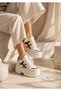 Women's Daily Use, 6 cm Elevated Sole, Lace-Up, Sports Sneakers - 3