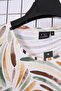 Women's Plus Size Lycra Crew Neck Brush Patterned Three Quarter Sleeve Mom T-Shirt Combed Cotton Blouse - 5