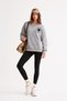 Women's Black Floral Printed Comfortable Fit Crew Neck Gray Sweatshirt - 2