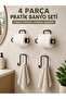 Preminium Practical Bathroom Organization Set 2 Roll Paper Holders 2 Towel Hangers