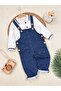 Polo Collar Combed Cotton Lycra Denim Salopet Baby Boy Set - 2