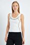 Studded Thick Strap Slim Fit Blouse - 4
