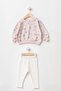 Girl's Patterned Oversize Sweatshirt and Ribbed Leggings Two-Piece Set