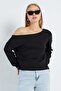 Basic Boat Neck Modal Sweatshirt - 5