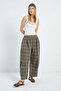 Plaid Patterned Elastic Waist Pants - 4
