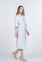 Women's Summer Blue Armina Shoulder Tulle Detail Viscose Dress 50394 - 2