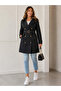Women's Patterned Lined Belted Double-Breasted Buttoned Trench Coat - 2