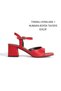 Red Leather Sandals with Covered Heels 5cm Shoes New Season - 2