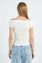 Basic Madonna Collar Slim Fit Blouse - 8