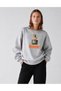 Women's Static Written Television Printed Graphic Comfortable Fit Crew Neck Gray Sweatshirt - 3