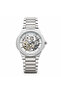 Maestro Moonshine Men's Watch – 42mm Silver Skeleton Open-Heart Dial, Self-Winding