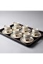 Stylish 6-Seater Turkish Coffee Cup with Footed Leaf Pattern - 3