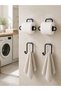 Krm Wall Adhesive Roll Paper Holder and Towel Rack, 2 Pieces, Set of 4 Krm - 5