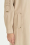 Plus Size Modal Robe with Sleeve Detail - Beige - 3