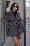 Women's Windproof Detailed Belted Stand-Up Collar Water-Repellent Fabric Trench Coat Dark Brown Color - 2