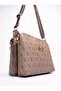 Modern Stylish Bag with Adjustable Cross Strap and Patterned 3 Compartments (Mink) - 3