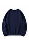 Women's Bear Bear College Printed Comfortable Fit Crew Neck Navy Blue Sweatshirt - 2