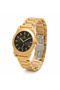 Minimal Men's Watch – 40mm Black Sunray Dial, Small Seconds Sub-Dial, Quartz Movement, Gold - 2
