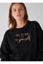 Women's Be Kind Yourseld Written Comfortable Fit Crew Neck Black Sweatshirt