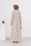 Polka Dot Patterned Buckle-Fastened Hijab Dress - 2