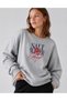 Women's Salt Water Star Text Printed Comfortable Fit Crew Neck Gray Sweatshirt