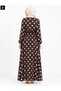 Polka Dot Patterned Buckle-Fastened Hijab Dress - 2